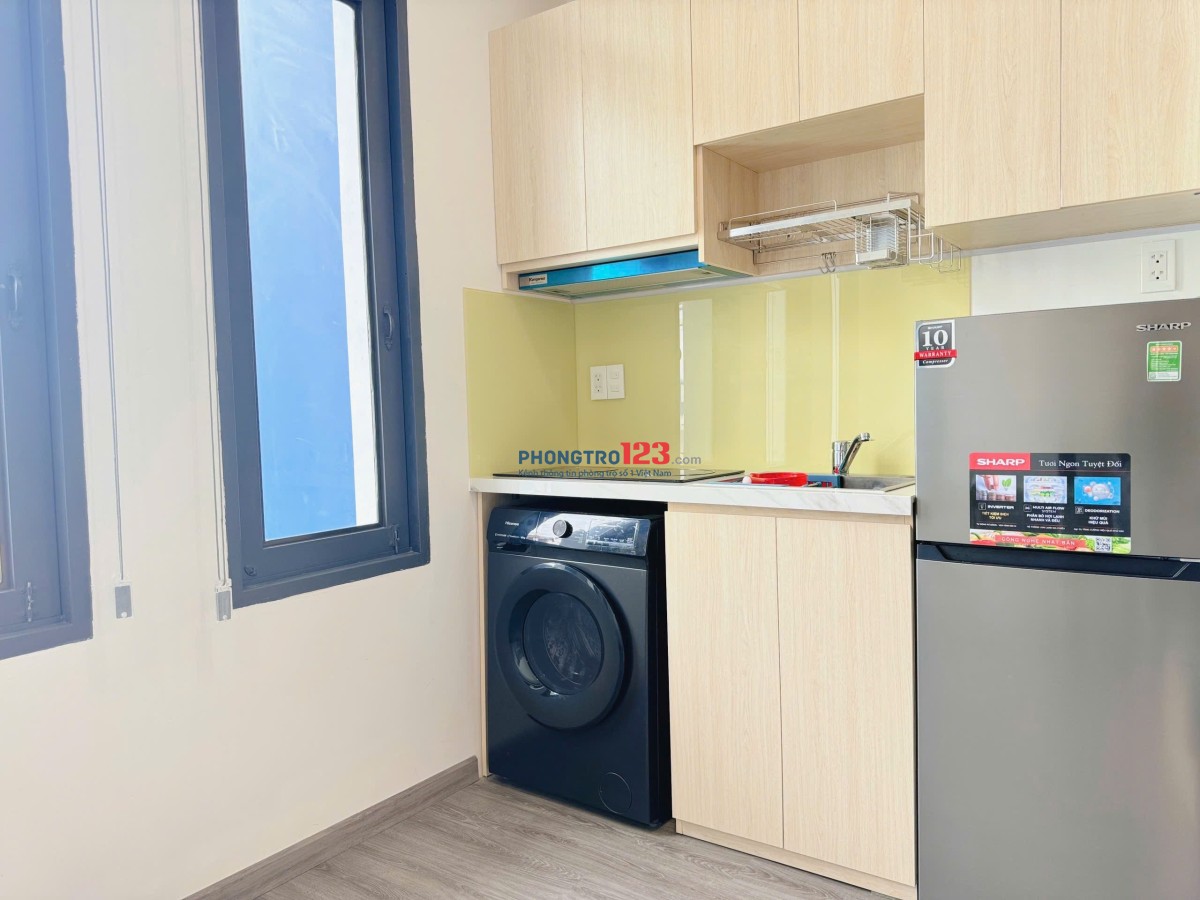 TRỐNG 1 CĂN HỘ FULL NỘI THẤT BÌNH THẠNH, SIÊU THOÁNG, MÁY GIẶT RIÊNG, CHỈ TÍNH ĐIỆN