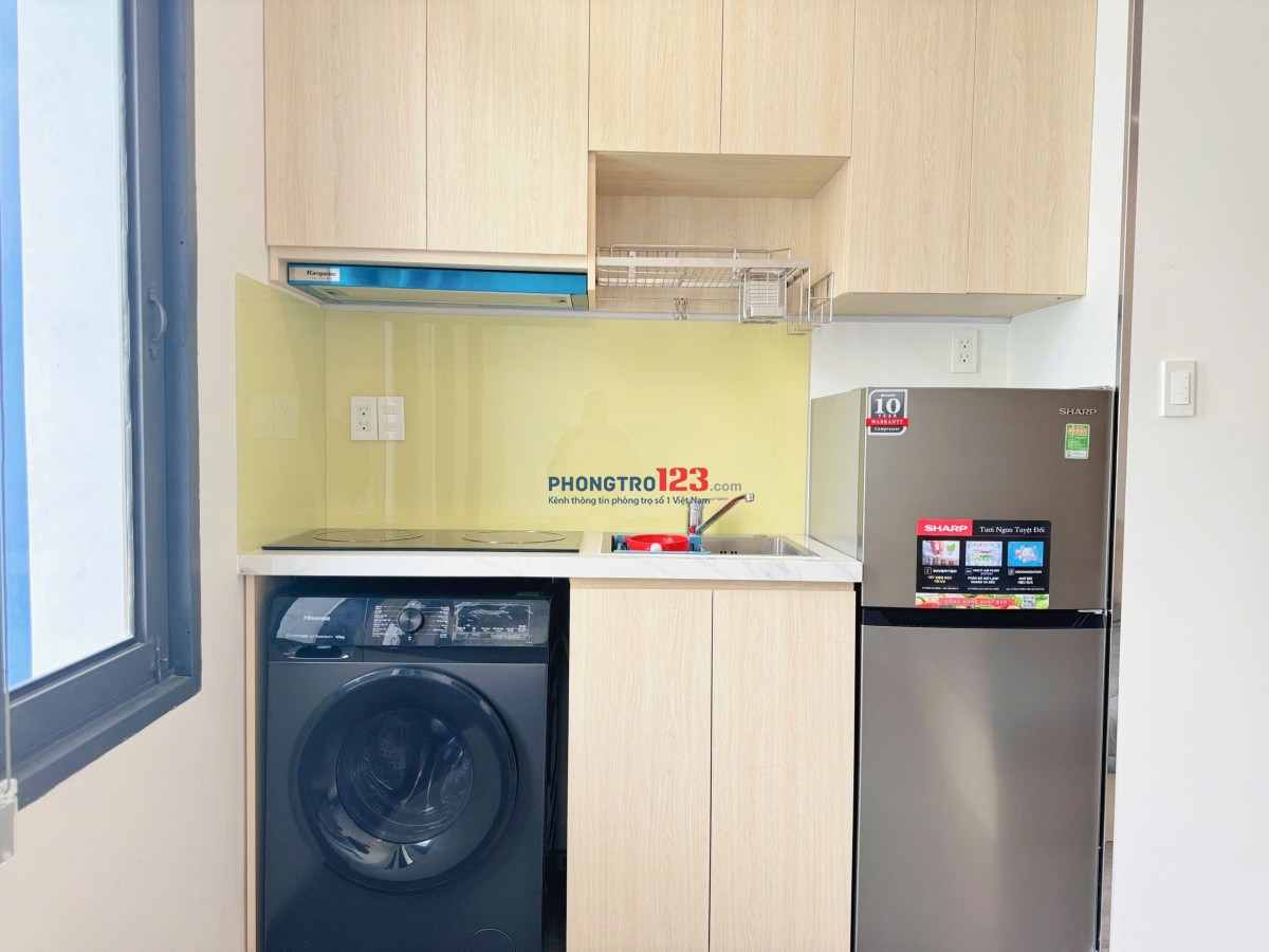 TRỐNG 1 CĂN HỘ FULL NỘI THẤT BÌNH THẠNH, SIÊU THOÁNG, MÁY GIẶT RIÊNG, CHỈ TÍNH ĐIỆN
