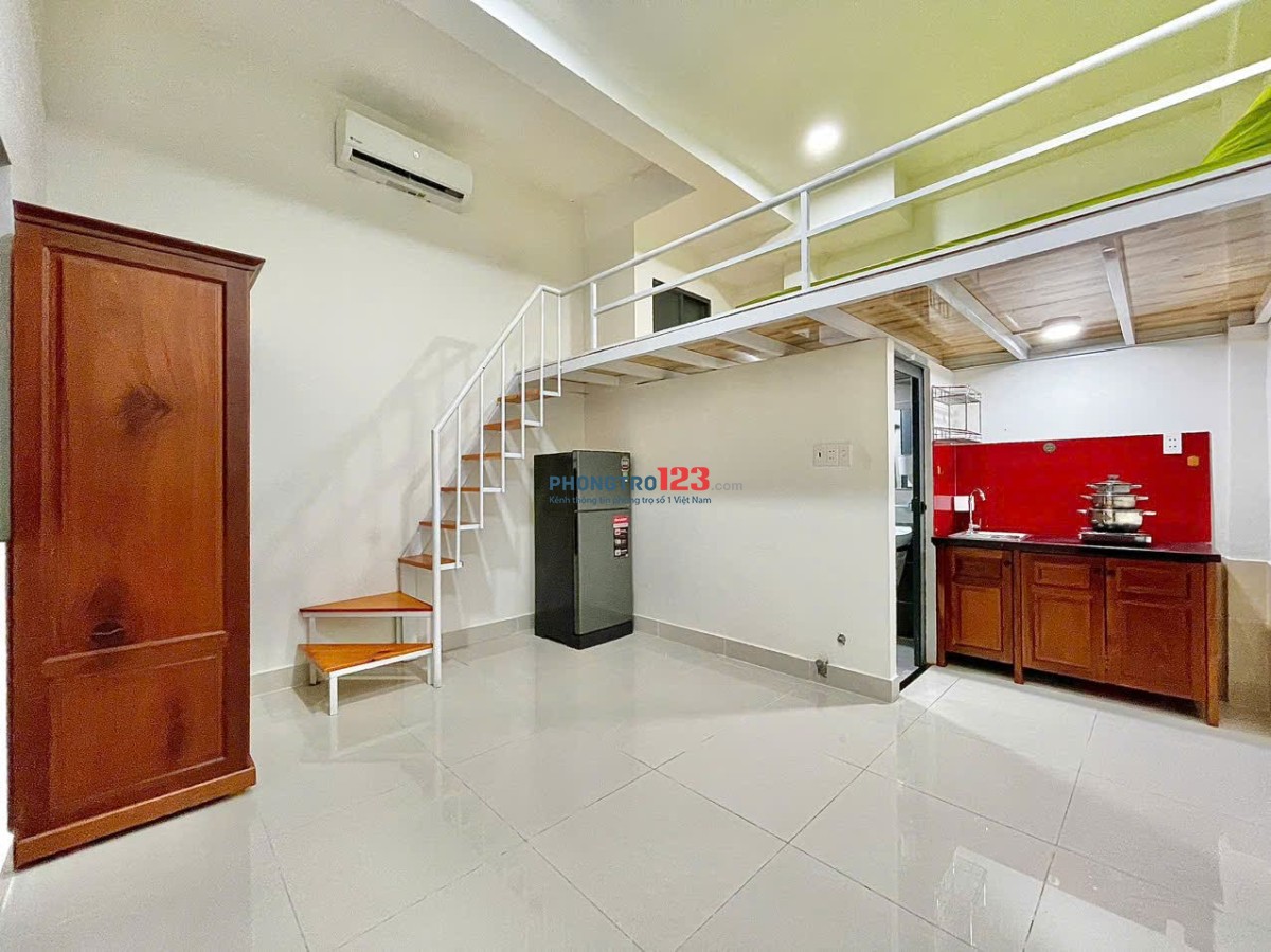 PHÒNG GÁC LỬNG 30m2 FULL TIỆN NGHI BÙI ĐÌNH TÚY NGAY NGÃ TƯ HÀNG XANH GẦN ĐH GTVT, HUTECH