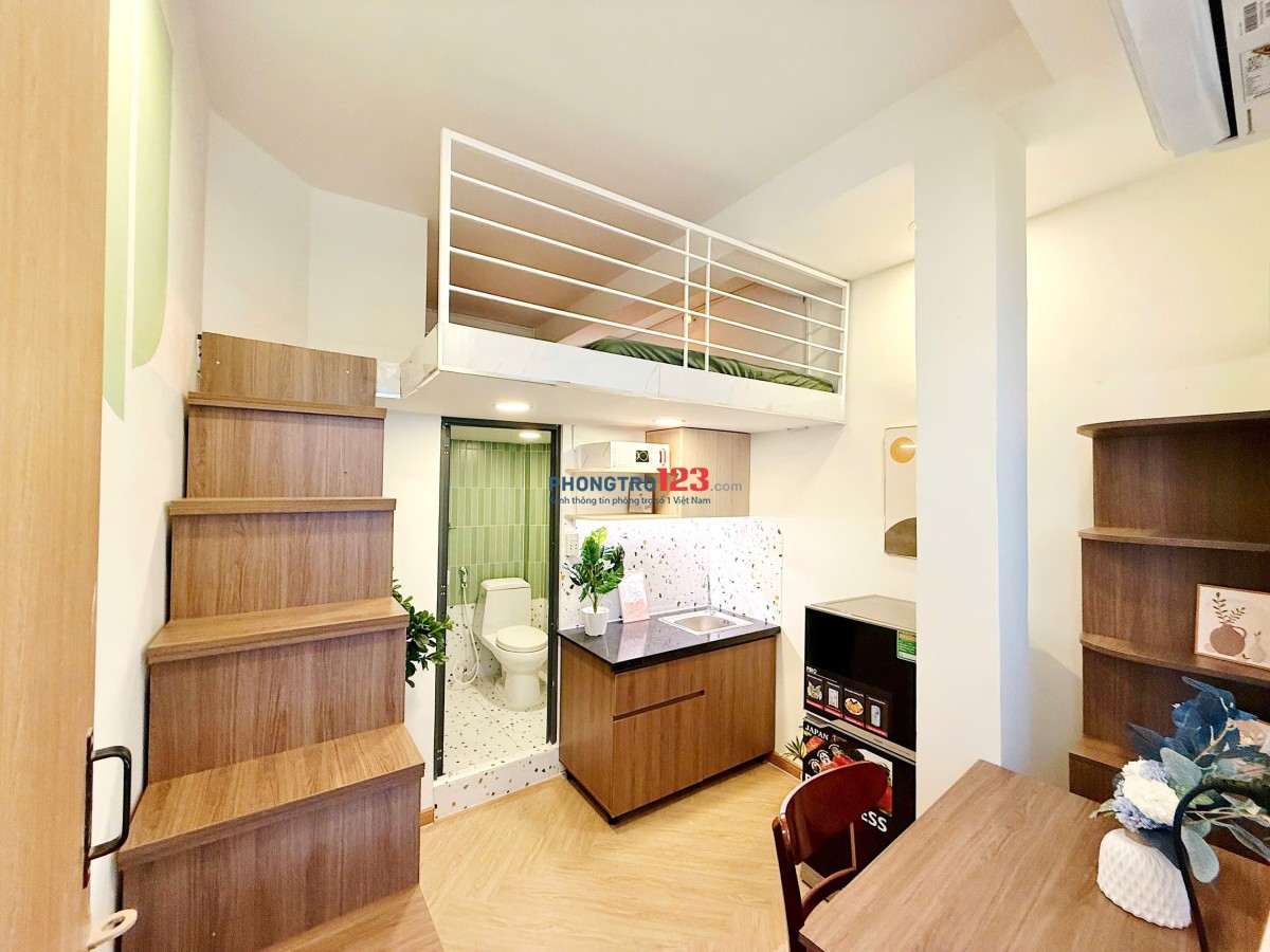 Cho thuê Studio cửa sổ thoáng mát đầy đủ nội thất ở Âu Cơ