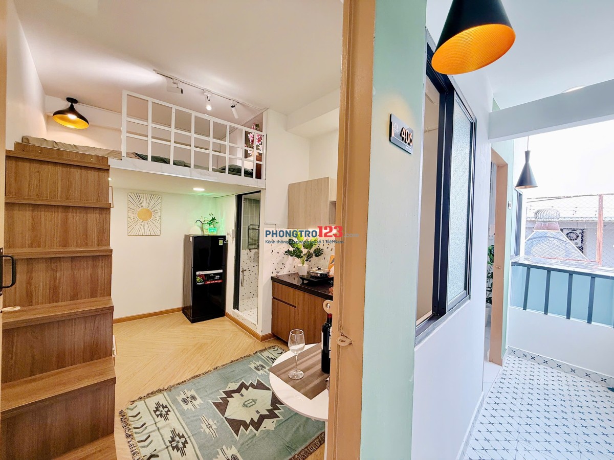 Cho thuê Studio cửa sổ thoáng mát đầy đủ nội thất ở Âu Cơ