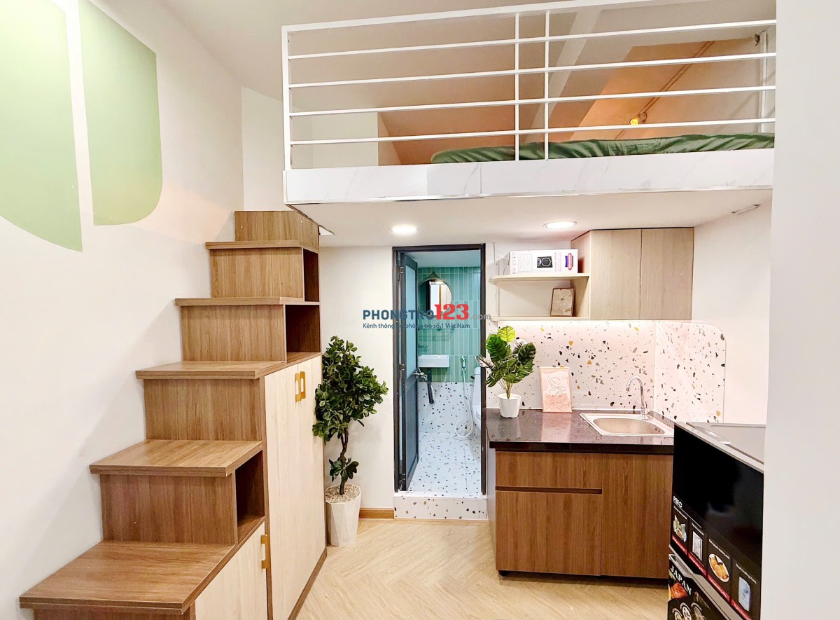 Cho thuê Studio cửa sổ thoáng mát đầy đủ nội thất ở Âu Cơ