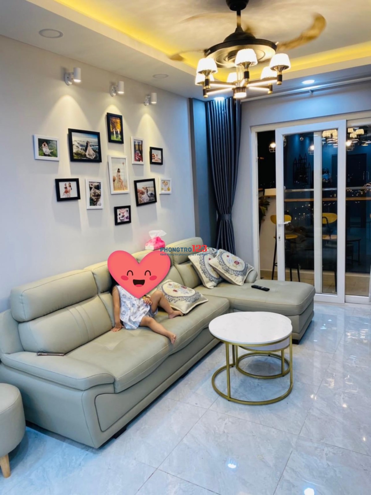 Cho thuê căn hộ Diamond Riverside diện tích 74m, 2pn, 2wc full nội thất giá 10 triệu