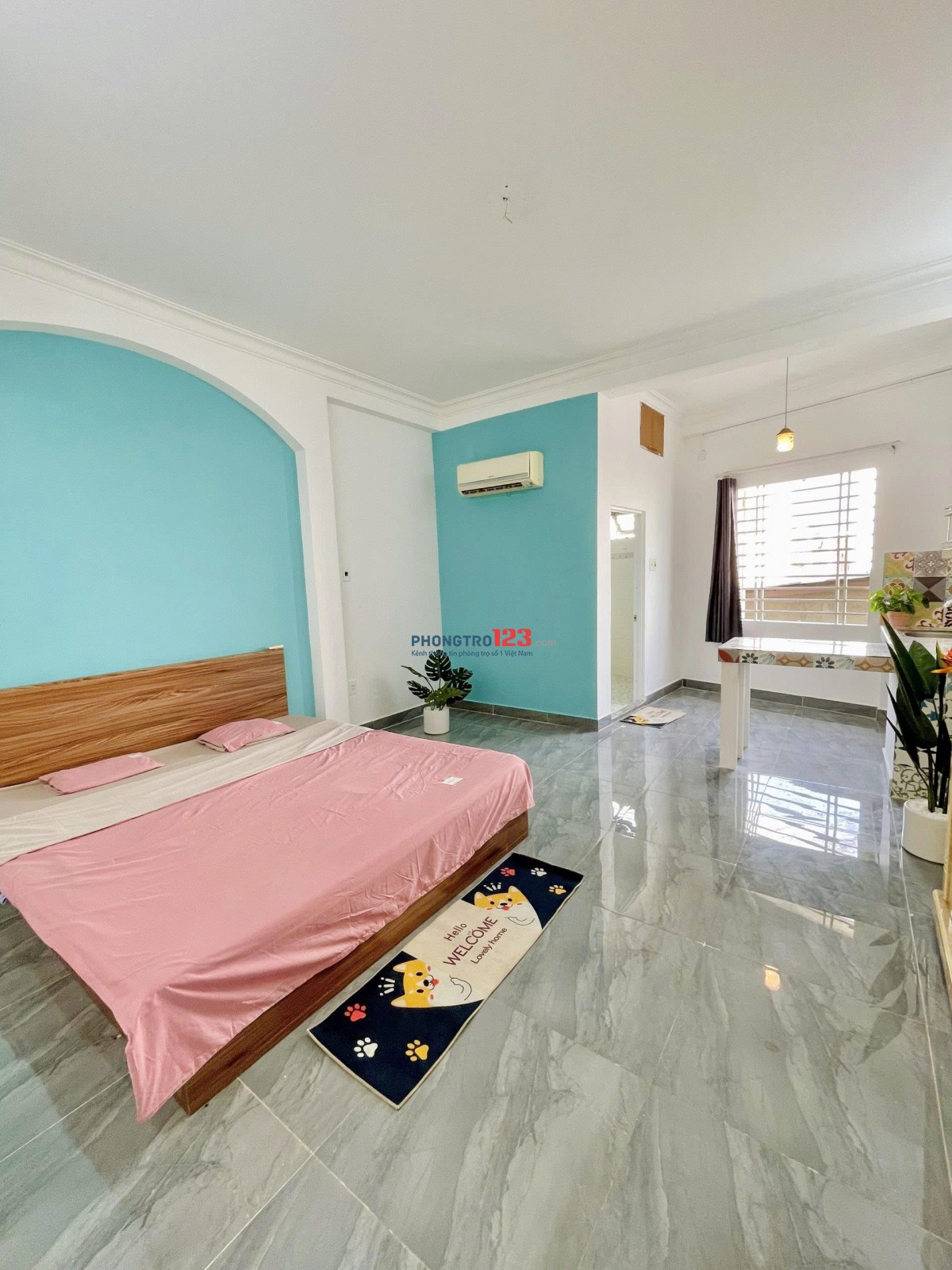 Cho thuê căn hộ cửa sổ trời nội thất mới Nguyễn Văn Đậu ngay đại học Văn Lang CS2,Lê Quang Định
