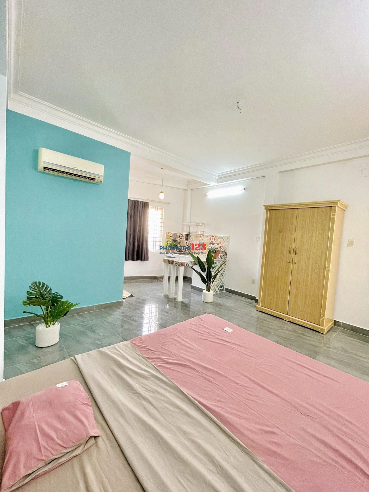Cho thuê căn hộ cửa sổ trời nội thất mới Nguyễn Văn Đậu ngay đại học Văn Lang CS2,Lê Quang Định