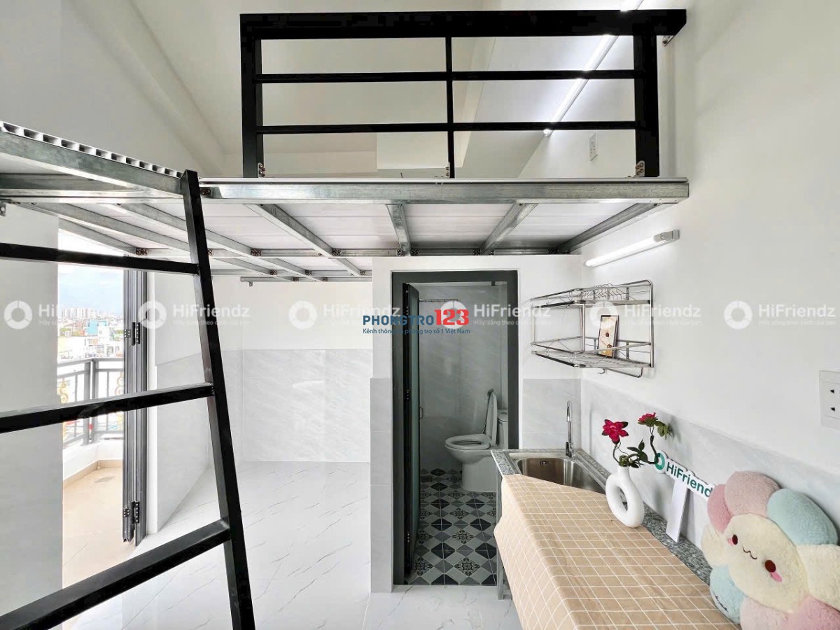 PHÒNG CÓ GÁC BANCOL SẴN MÁY LẠNH 25M2 NGAY EAON TÂN PHÚ