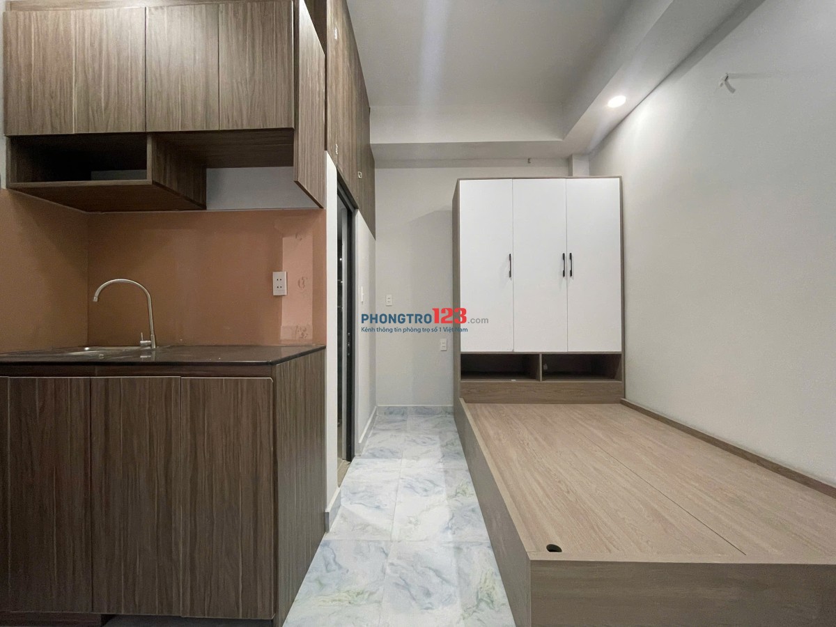 Trống sẵn căn studio full nội thất, thiết kế không gian sống thoải mái, đầy đủ tiện nghi