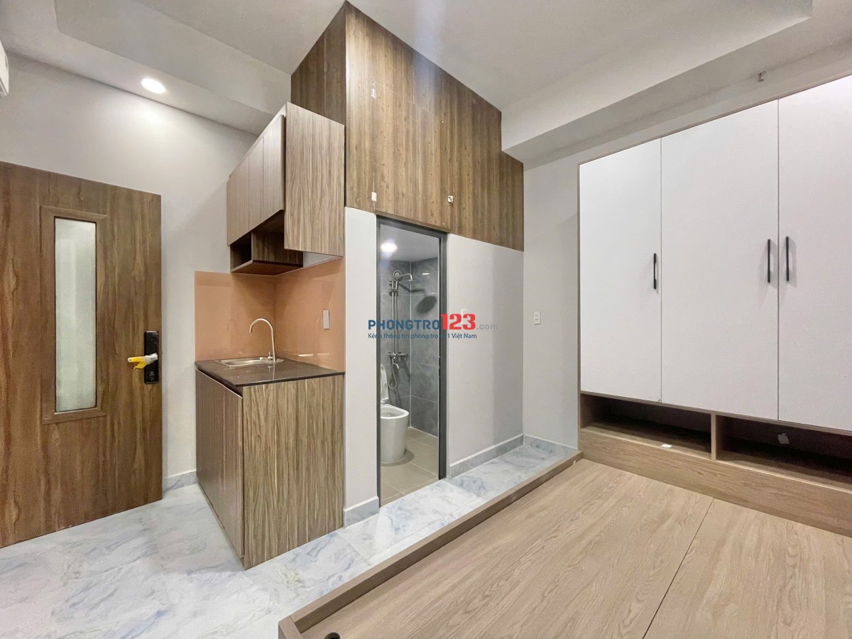 Trống sẵn căn studio full nội thất, thiết kế không gian sống thoải mái, đầy đủ tiện nghi
