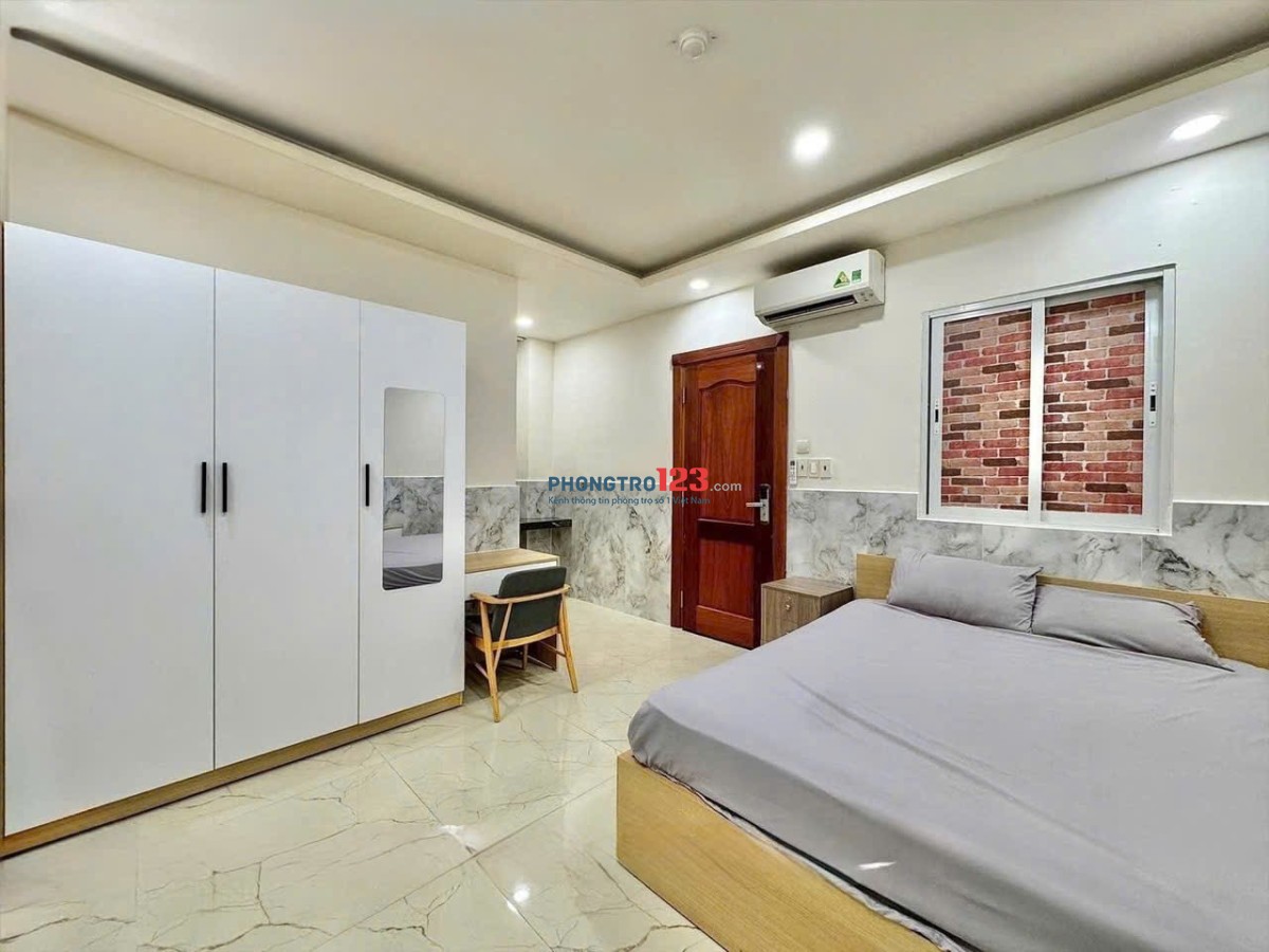 Cho thuê phòng studio cao cấp full nội thất, ốp đá marble, máy lạnh, tủ lạnh