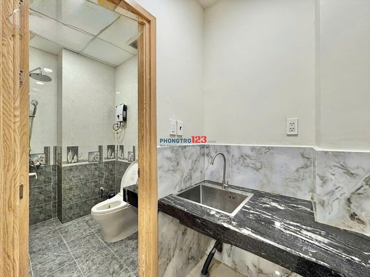 Cho thuê phòng studio cao cấp full nội thất, ốp đá marble, máy lạnh, tủ lạnh