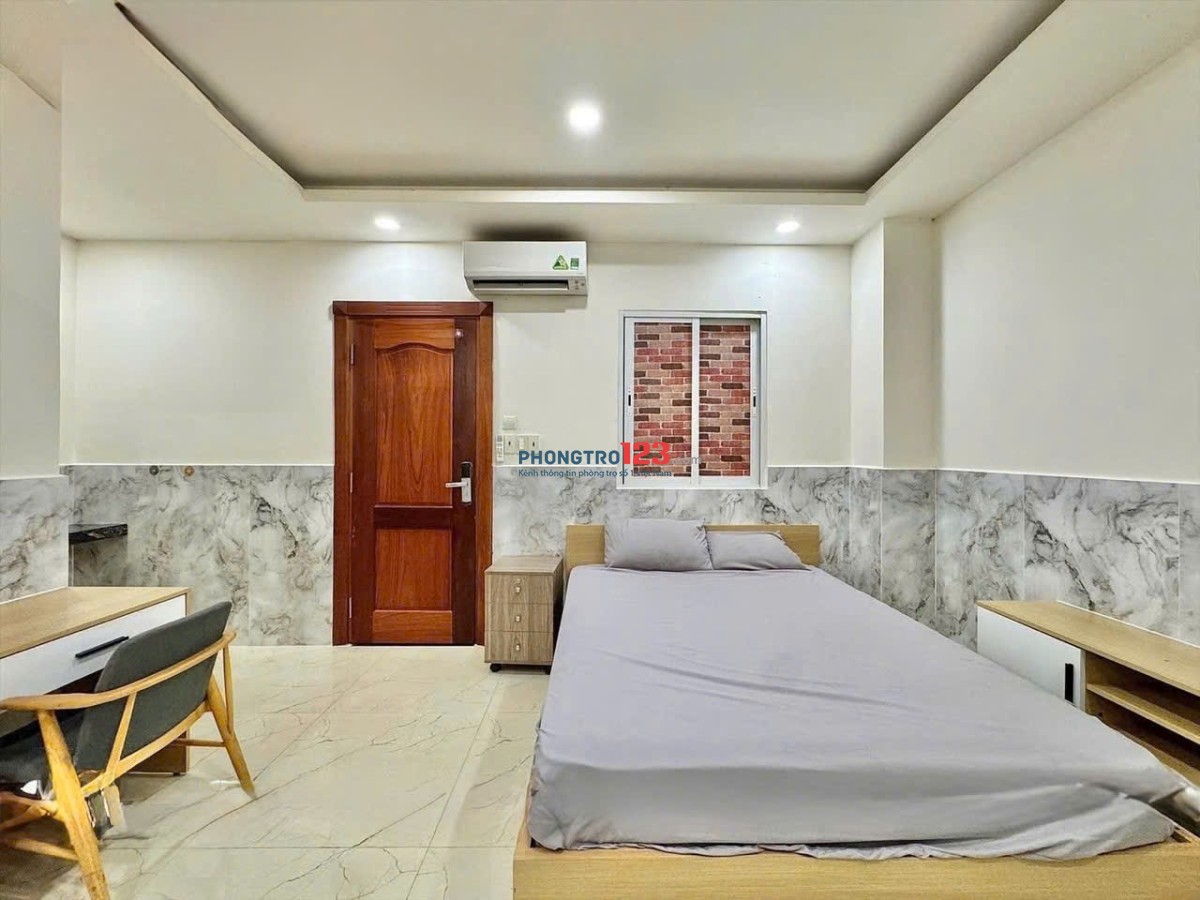 Cho thuê phòng studio cao cấp full nội thất, ốp đá marble, máy lạnh, tủ lạnh