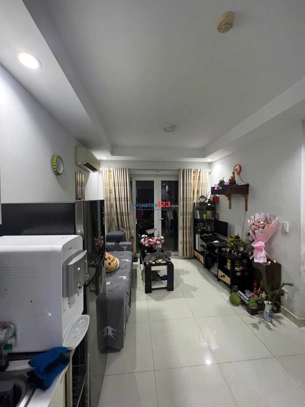 10tr/th, C/c Screc, 55m2, 1PN, 1WC, Nội Thất, Trường Sa, Q3, Nhà mới.