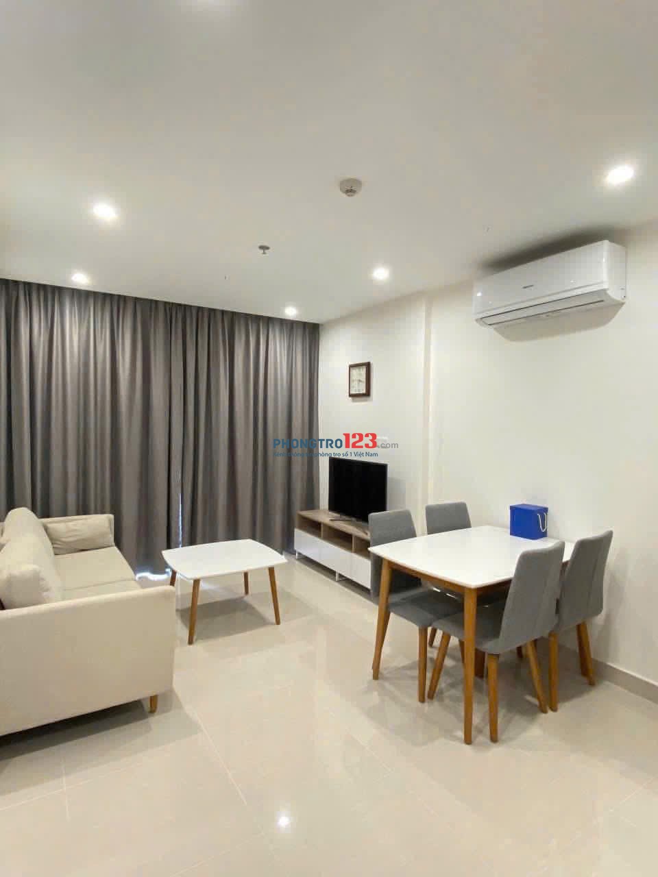 Chung cư Satra, Phan Đăng Lưu, PN: 90m2, 2PN rộng, full NT, 16tr/th