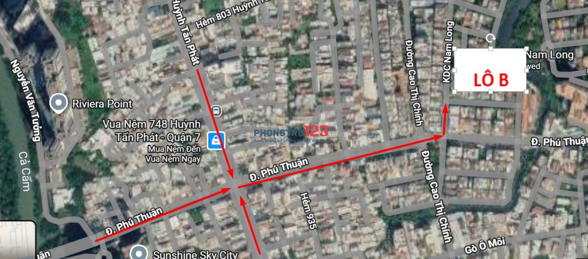 Chính chủ cho thuê phòng mặt tiền Lô B - KDC Nam Long – P. Phú Thuận, Q7