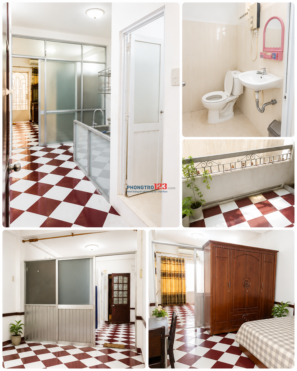 PHÒNG 25m2, đường Phan Văn Trị, P7, Q5. Gía 5tr/ tháng