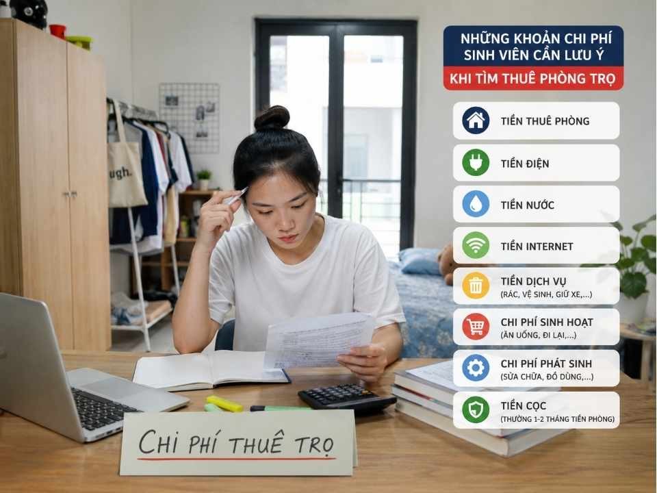 Những khoản phí sinh viên cần lưu ý khi thuê trọ