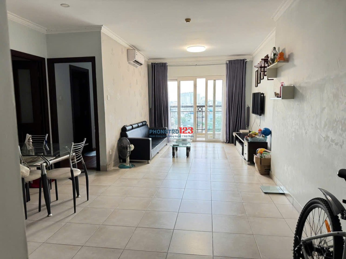 Chung cư Đường Sắt, CMT8, Q3: 2p ngủ, 85m2, 11tr/th, ban công