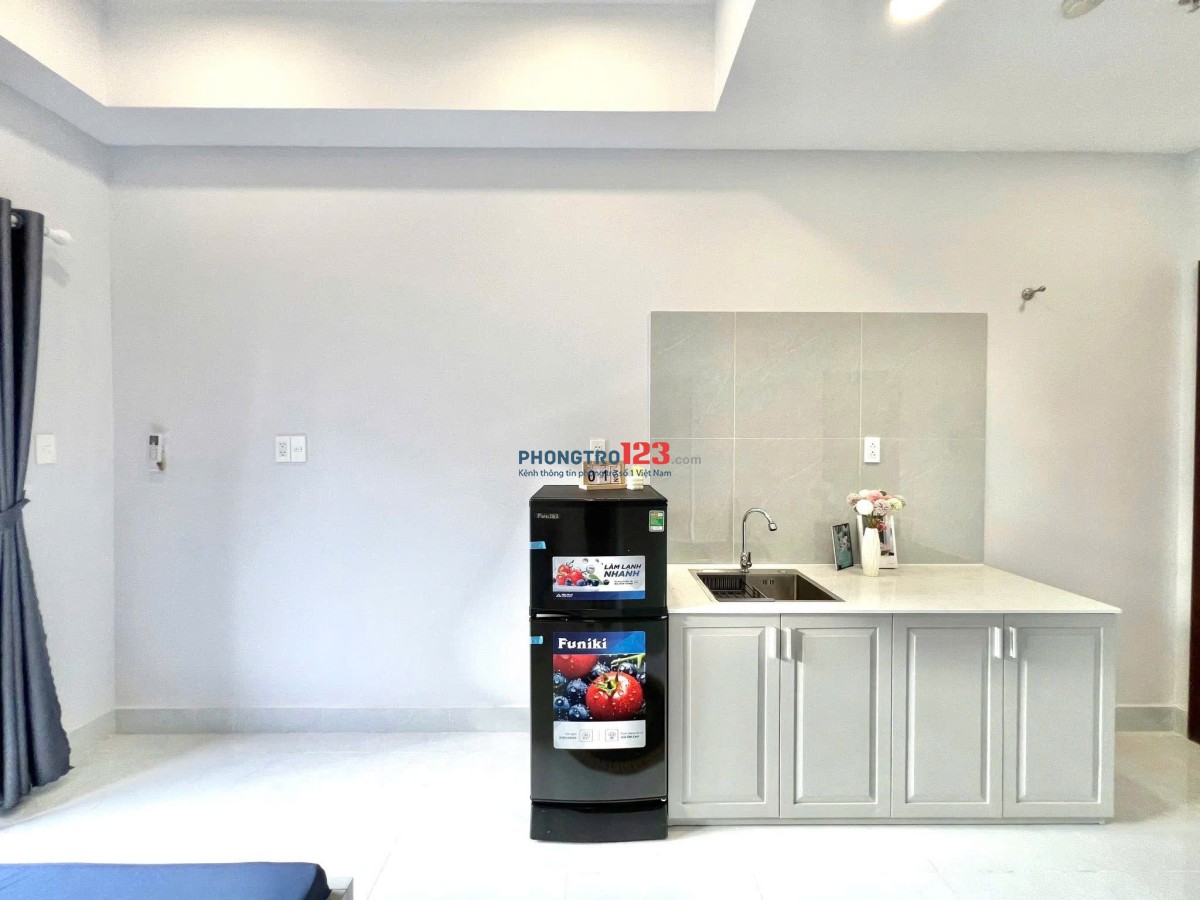 PHÒNG STUDIO MỚI CỬA SỔ THOÁNG FULL NỘI THẤT TẠI CHU VĂN AN GẦN ĐẠI HỌC VĂN LANG