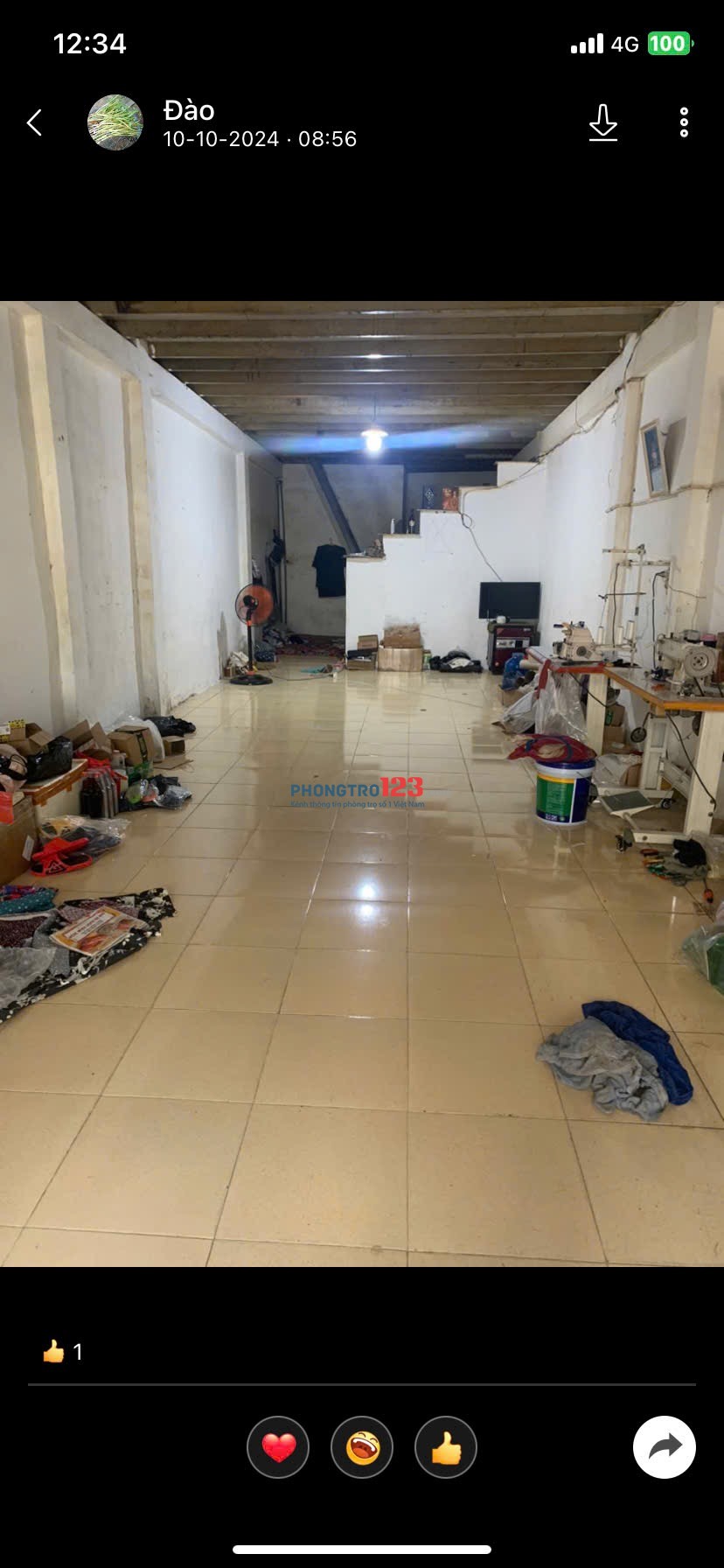 Cho thuê nhà nguyên căn gần chợ, đường hẻm thông thoáng thích hợp làm nhà xưởng