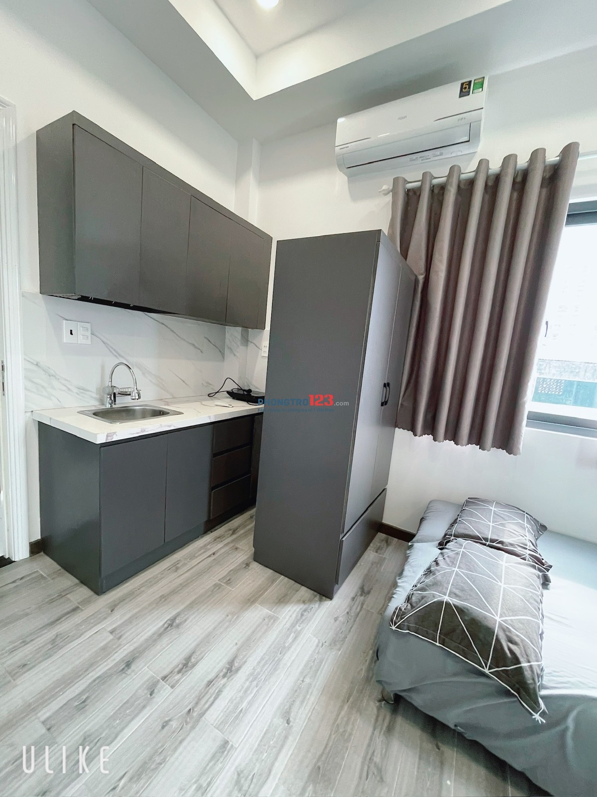 Cho thuê căn hộ Studio cửa sổ thoáng Q4 gần ĐH Luật, ĐH Nguyễn Tất Thành, cầu Tân Thuận