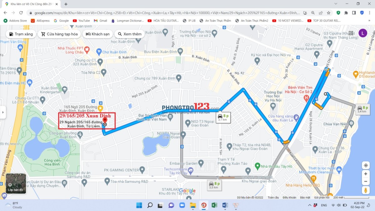 Phòng đủ đồ tầng4 thang bộ, chung chủ, gần công viên Hòa Bình 5,0 triệu/50m, Điện2,5-3,2K Nước50-70K
