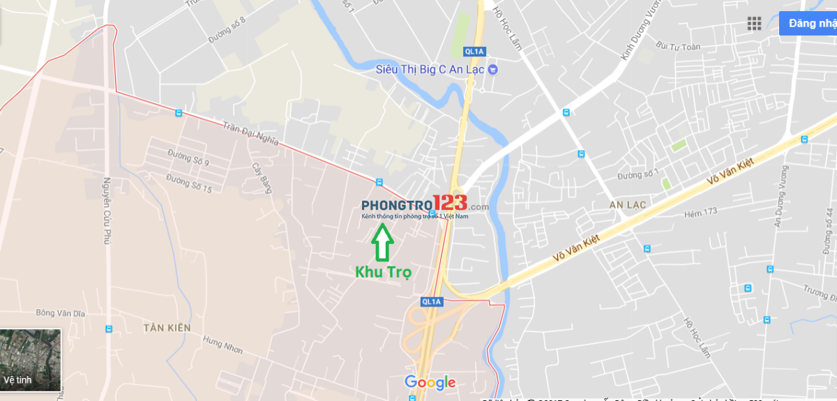 Chính chủ cho thuê phòng trọ hẻm xe hơi, 1 trệt + 1 lầu vòng xoay An Lạc
