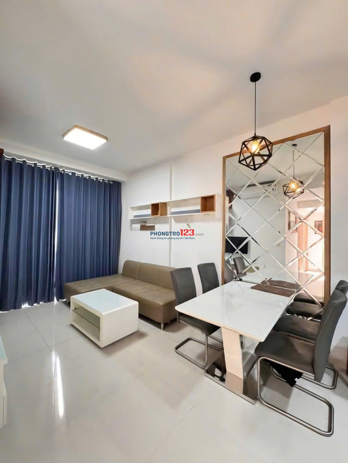 Rộng 76m2, 2p ngủ,nội thất, C/c Âu cơ Tower- Tân Phú giá 10tr/th