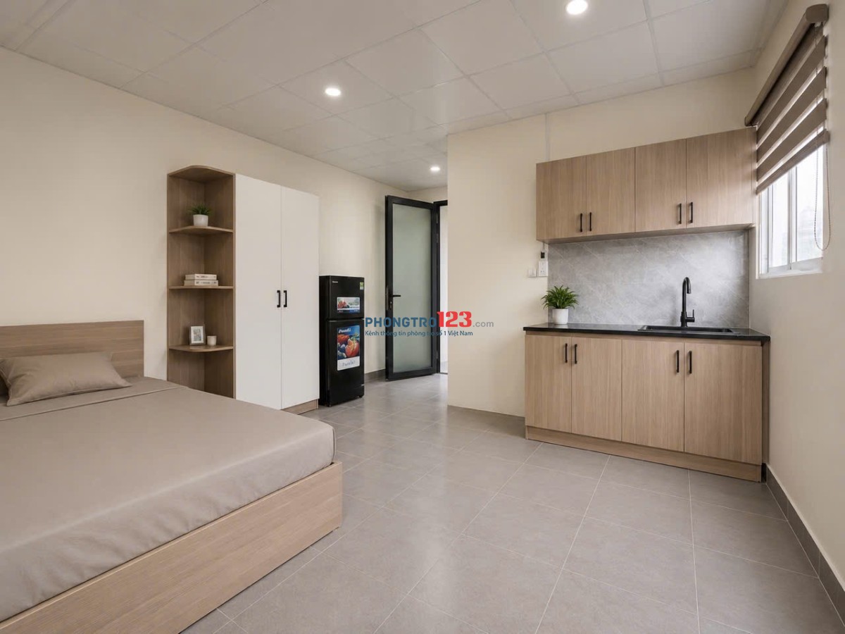 Cho thuê căn hộ studio 2 cửa sổ lớn, gần Đại học Văn Lang - Đường Đặng Thùy Trâm, Bình Thạnh