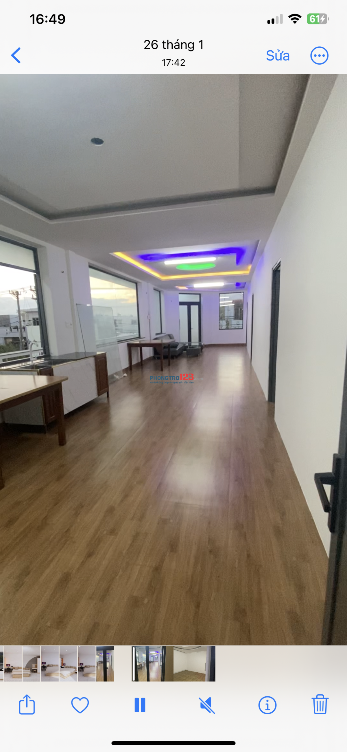 cho thuê căn hộ 3 phòng ngủ phuong 9 tuy hoà có điều hoà