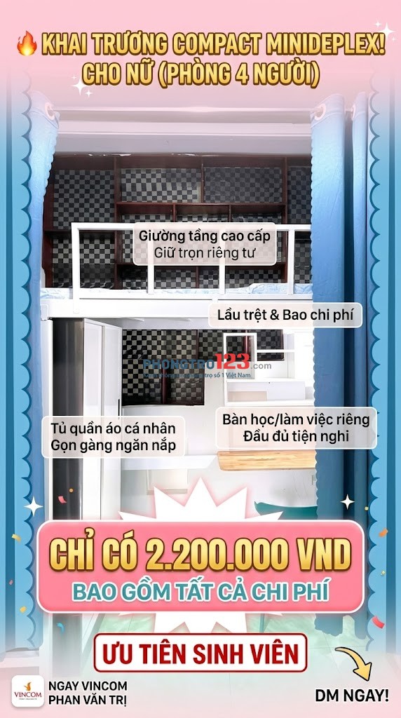 KHAI TRƯƠNG COMPACT MINIDEPLEX - CHO NAM/NỮ - BAO CHI PHÍ - NGAY VINCOM PHAN VĂN TRỊ