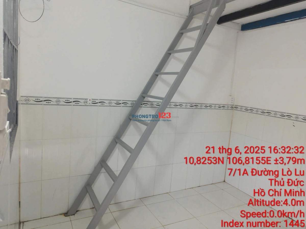 PHÒNG TRỌ GIÁ RẺ KHU VỰC LÒ LU, QUẬN 9 CŨ