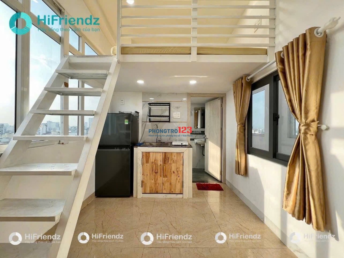 Cho thuê phòng có gác, cửa sổ siêu thoáng gần ĐH Hutech, Ngoại Thương, GTVT Bình Thạnh_Full nội thất