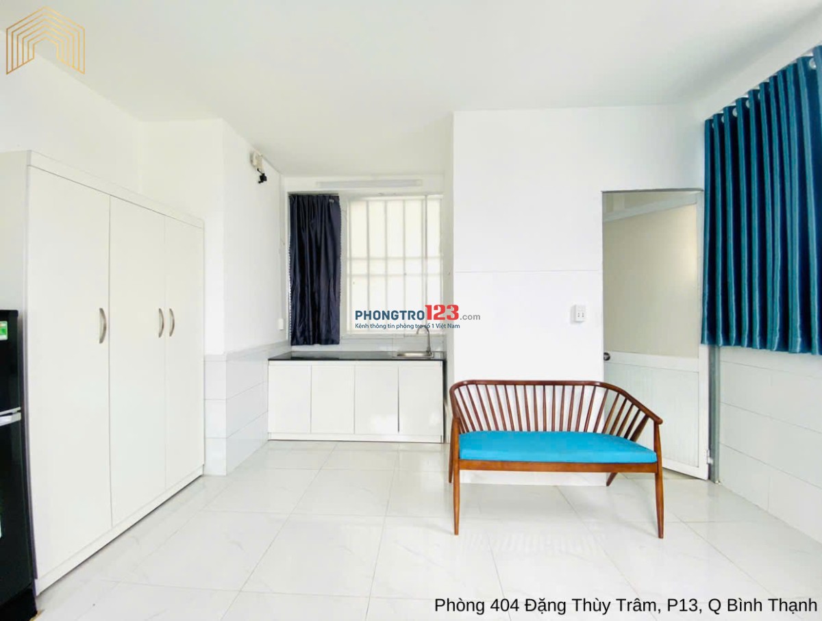 Cho căn hộ studio cực rộng, cửa sổ lớn, full nội thất - Đặng Thùy Trâm đi bộ qua ĐH Văn Lang