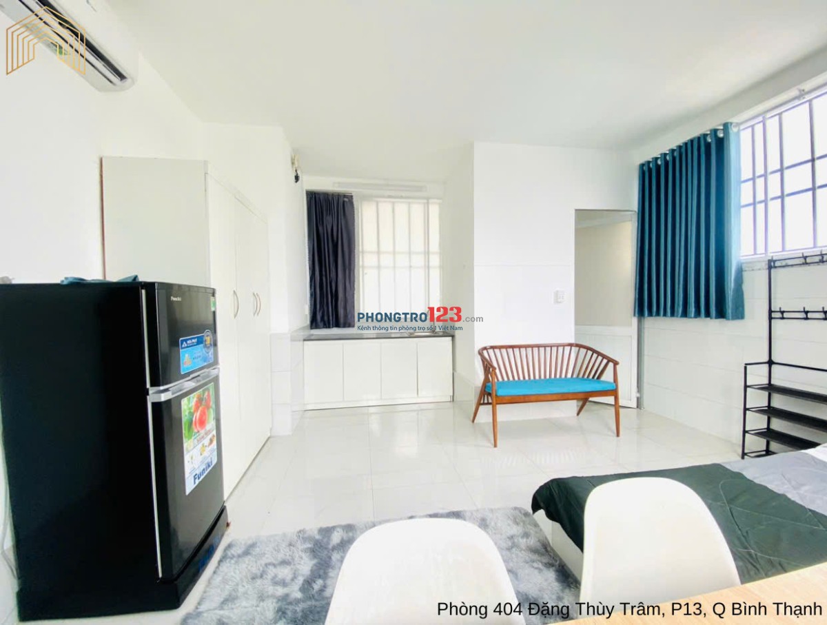 Cho căn hộ studio cực rộng, cửa sổ lớn, full nội thất - Đặng Thùy Trâm đi bộ qua ĐH Văn Lang