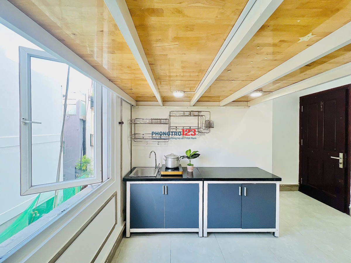 PHÒNG GÁC CỬA SỔ THOÁNG FULL TIỆN NGHI TẠI PHẠM VĂN CHIÊU GẦN CHỢ HẠNH THÔNG TÂY, CÔNG VIÊN LÀNG HOA