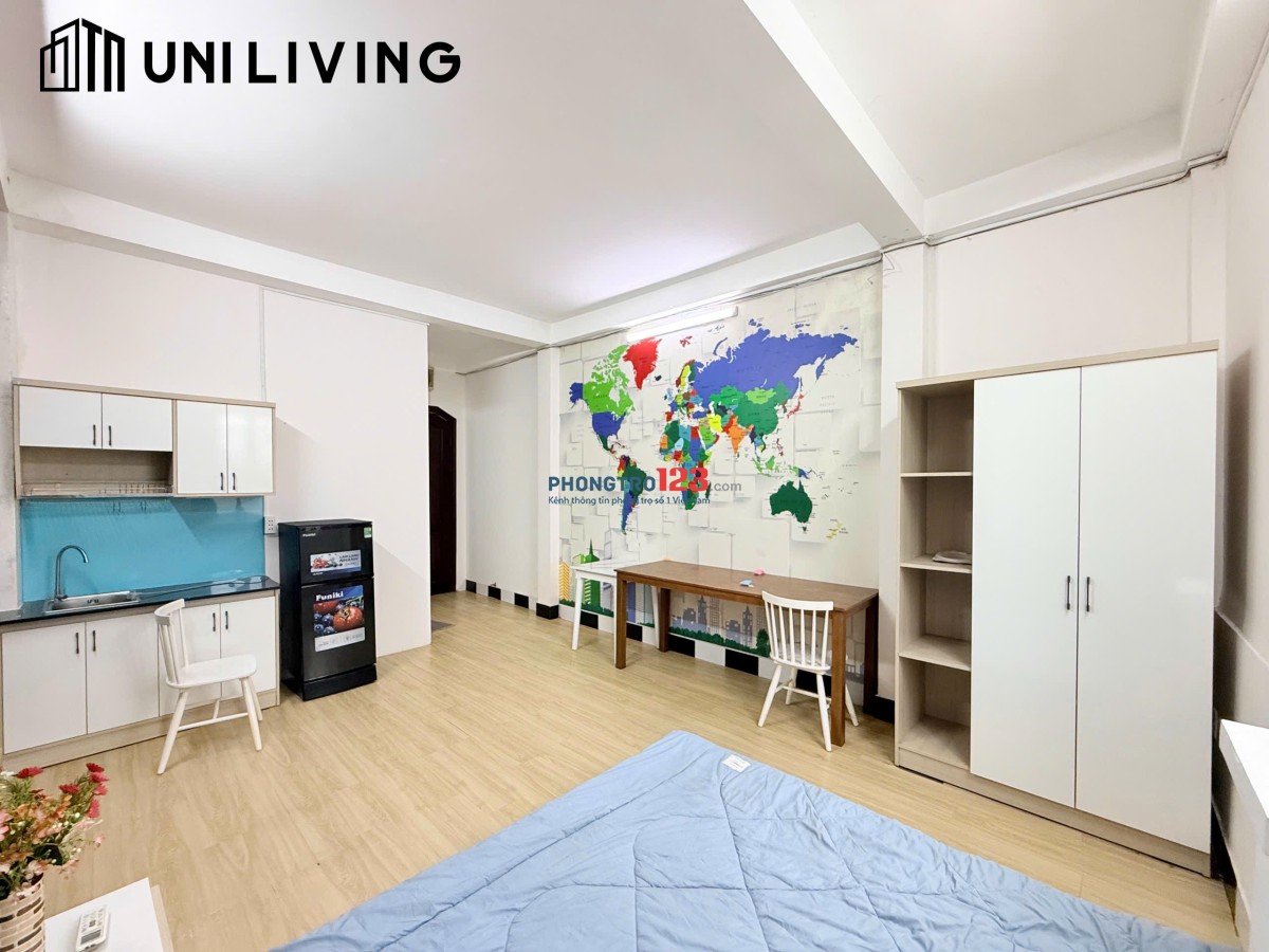 Cho thuê phòng rộng 40m2, Bình Thạnh gần Ngã tư hàng xanh, ĐH Hutech GTVT Ngoại Thương_Full nội thất