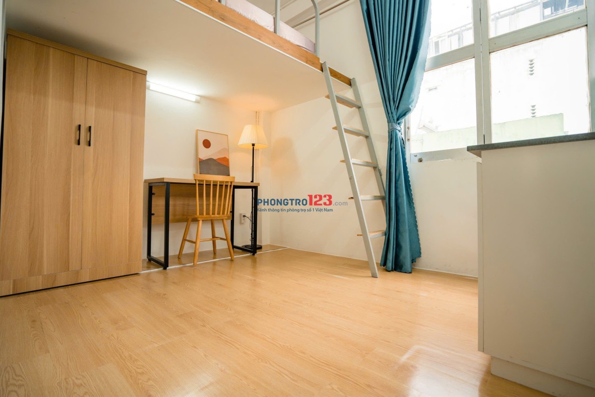 Cho thuê Phòng có gác, Full Nội Thât, Cô Giang Q1, gần ĐH Hoa Sen, Đi bộ qua ĐH VLU CS1 2 phút