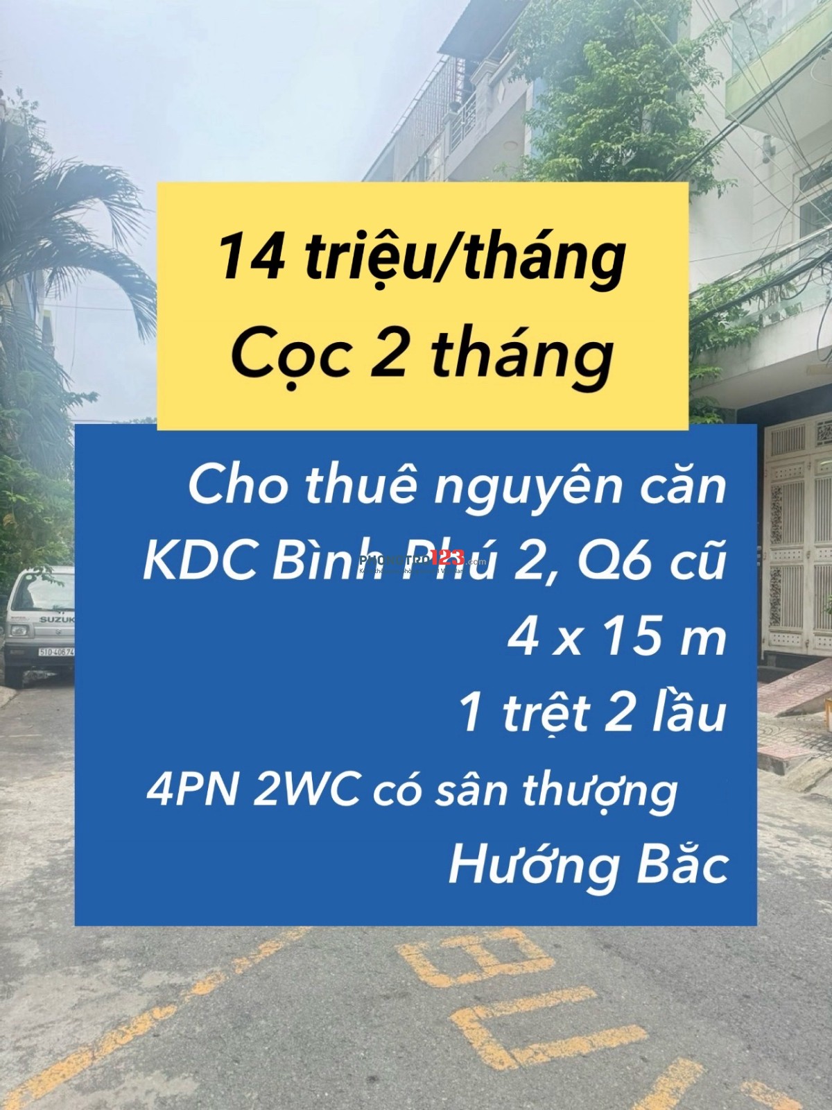 Nhà MTNB có 4 phòng khu Bình Phú 2 chốt 14 triệu !