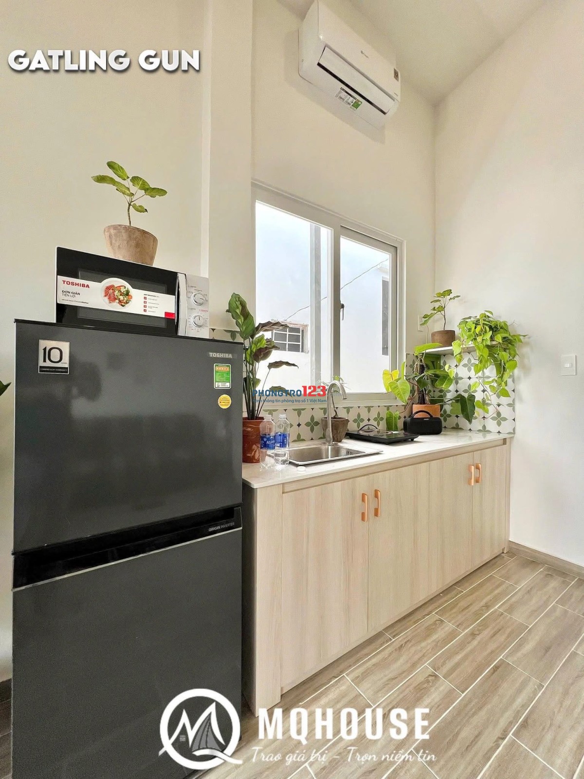 CHO THUÊ PHÒNG CÓ GÁC CAO full nội thất cao cấp giá hơn 5tr ở Nguyễn Thượng Hiền quận Bình Thạnh
