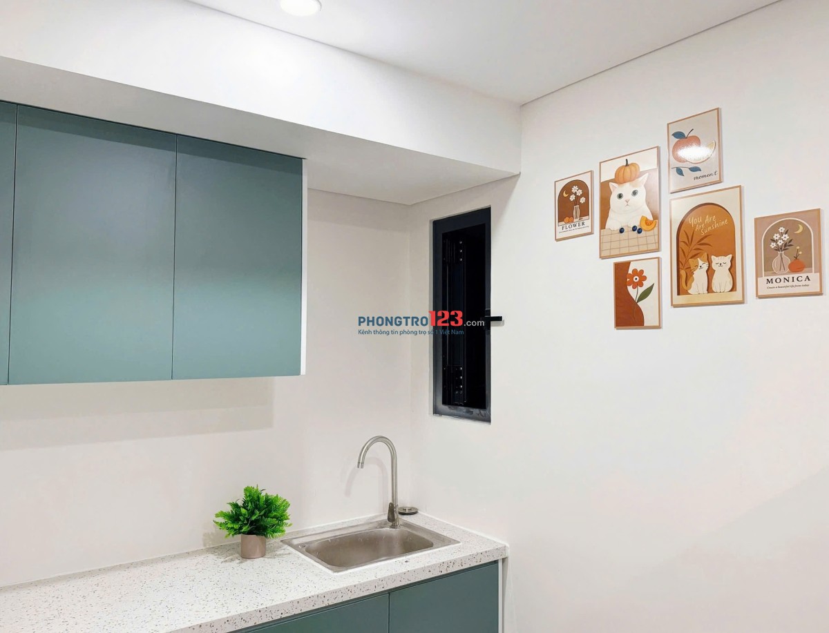 Cho thuê căn hộ 1 phòng ngủ tách bếp gần Bà Chiểu Bình Thạnh_full nội thất_6.5tr