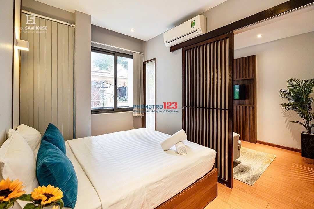 Căn hộ 1 phòng ngủ cửa sổ gần sân bay Tân Sơn Nhất - Full nội thất
