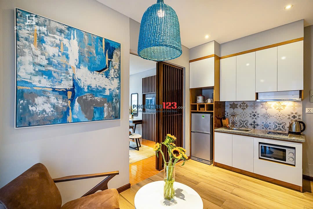 Căn hộ 1 phòng ngủ cửa sổ gần sân bay Tân Sơn Nhất - Full nội thất