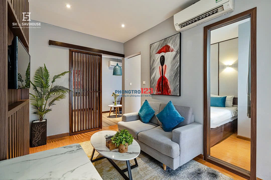 Căn hộ 1 phòng ngủ cửa sổ gần sân bay Tân Sơn Nhất - Full nội thất