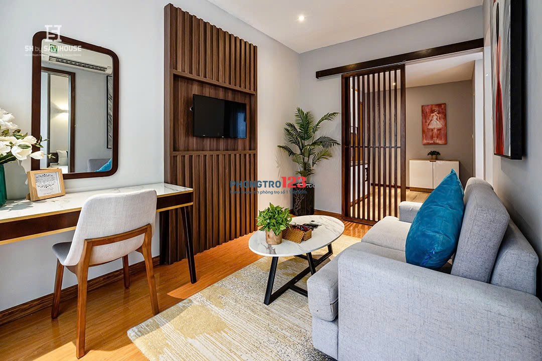 Căn hộ 1 phòng ngủ cửa sổ gần sân bay Tân Sơn Nhất - Full nội thất