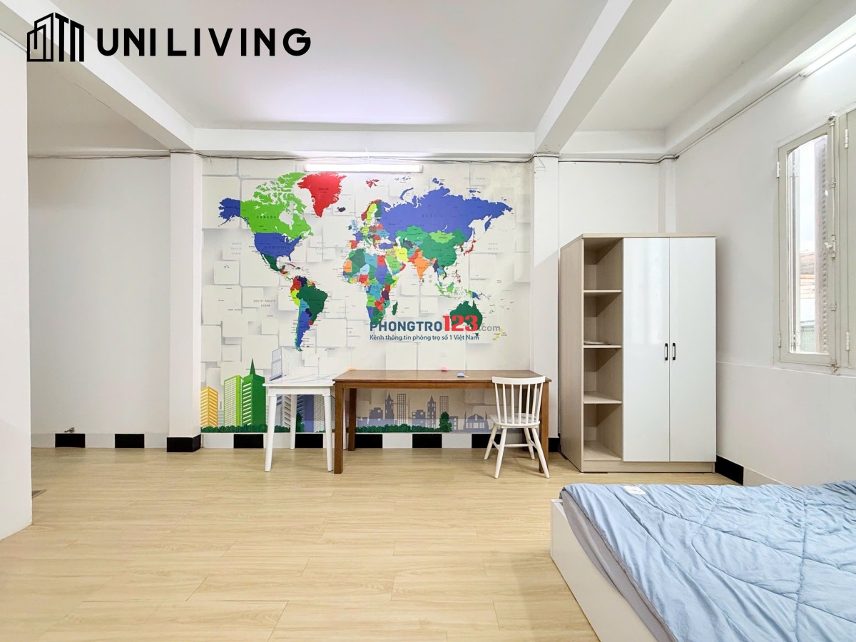 Cho thuê phòng giá sinh viên 40m2, Bình Thạnh gần ĐH UEF Hồng Bàng Ngoại Thương_Cửa sổ Full nội thất