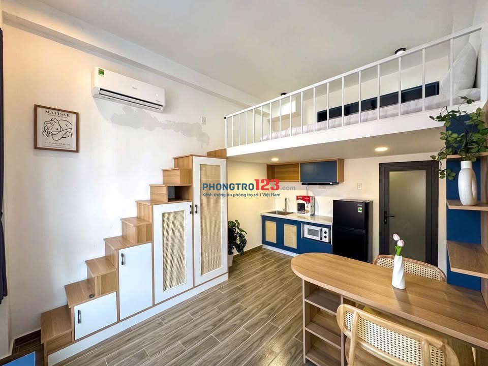 Căn hộ có gác, cửa sổ lớn, gác cao, full nội thất cao cấp ở Nguyễn Văn Đậu, Bình Thạnh gần UEF HIU