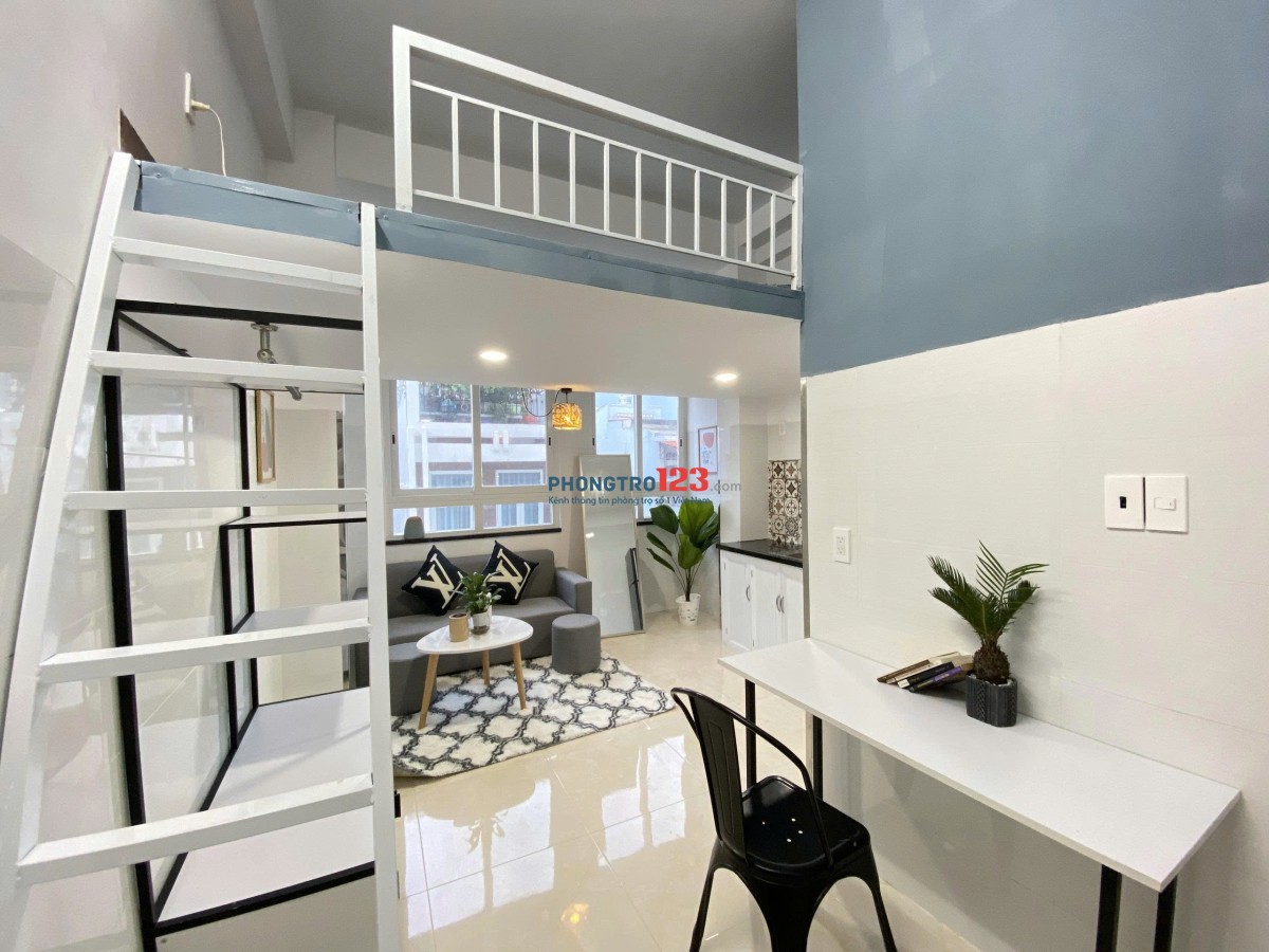 Cho thuê phòng có gác, decor trắng xinh, full NT– Điện Biên Phủ gần ĐH HUTECH, UEF, HIU, UTH, FTU