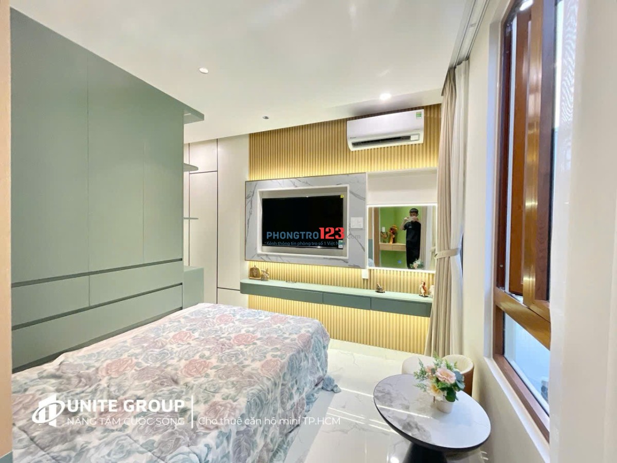Cho thuê căn cửa sổ lớn, Full nội thất xịn, Điện Biên Phủ quận Bình Thạnh gần UEF, HUTECH, HIU