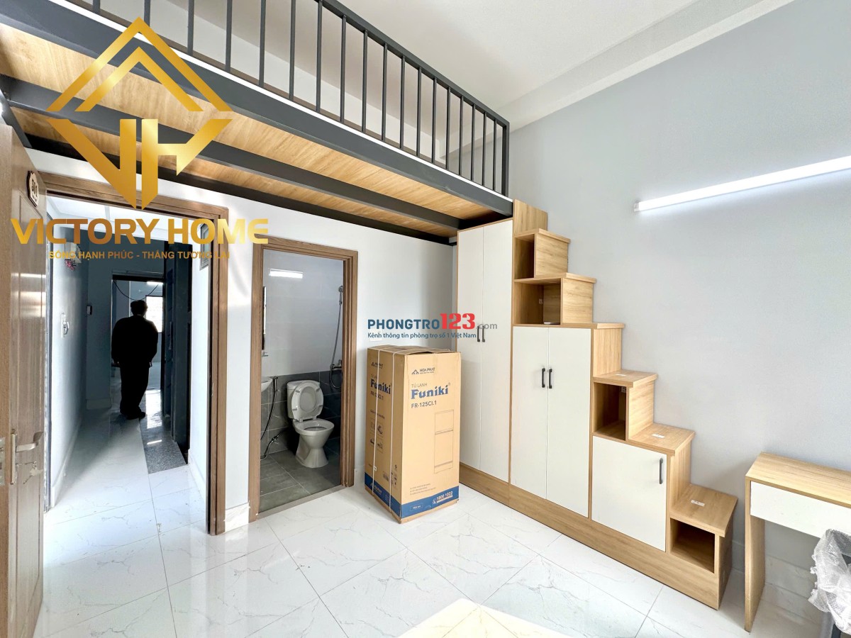 Cho thuê phòng gác lửng thoáng mới tinh, cửa sổ lớn – Bình Thạnh gần Võ Oanh, UTH, HUTECH, UEF, FTU