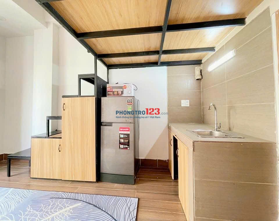 Phòng trọ 32m2 có gác lửng full nội thất đường Ung Văn Khiêm kế bên Đại Học Giao Thông Vận Tải